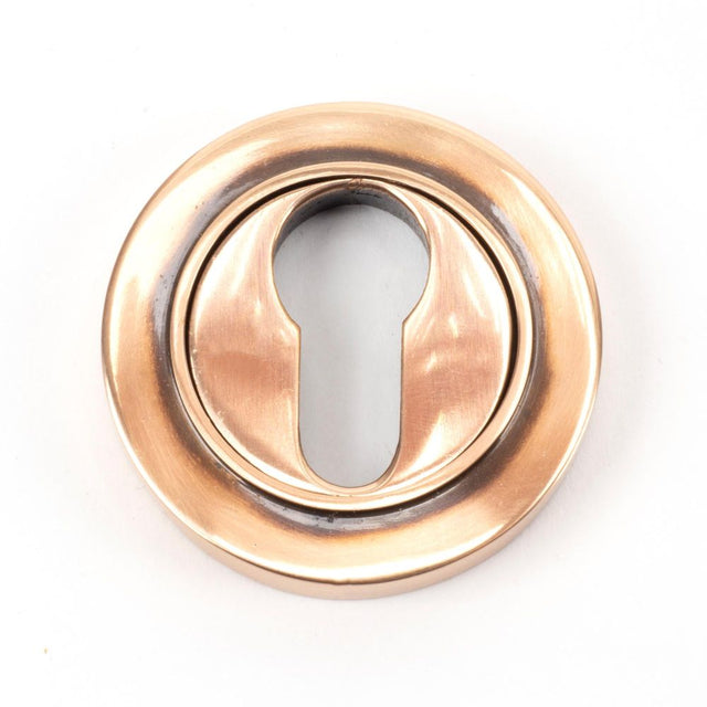 From The Anvil - Polished Bronze Round Euro Escutcheon (Plain) | Sku. 46125 | Trade Door Handles.