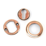 From The Anvil - Polished Bronze Round Euro Escutcheon (Art Deco) | Sku. 46126 | Trade Door Handles.