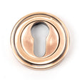 From The Anvil - Polished Bronze Round Euro Escutcheon (Art Deco) | Sku. 46126 | Trade Door Handles.