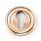 From The Anvil - Polished Bronze Round Euro Escutcheon (Art Deco) | Sku. 46126 | Trade Door Handles.
