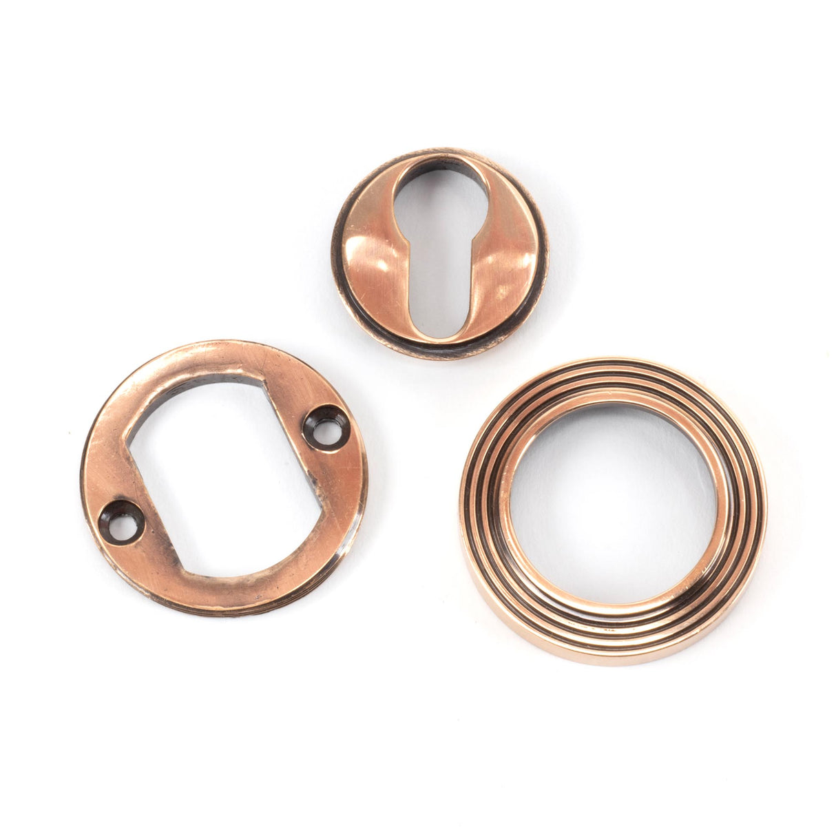 From The Anvil - Polished Bronze Round Euro Escutcheon (Beehive) | Sku. 46127 | Trade Door Handles.