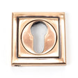 From The Anvil - Polished Bronze Round Euro Escutcheon (Square) | Sku. 46128 | Trade Door Handles.