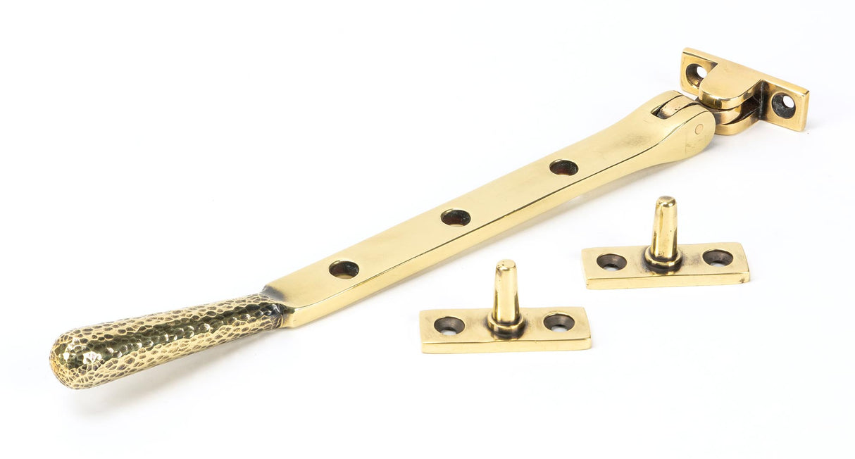 From The Anvil - Aged Brass 8" Hammered Newbury Stay | Sku. 46144 | Trade Door Handles.