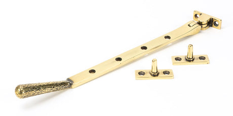From The Anvil - Aged Brass 10" Hammered Newbury Stay | Sku. 46145 | Trade Door Handles.