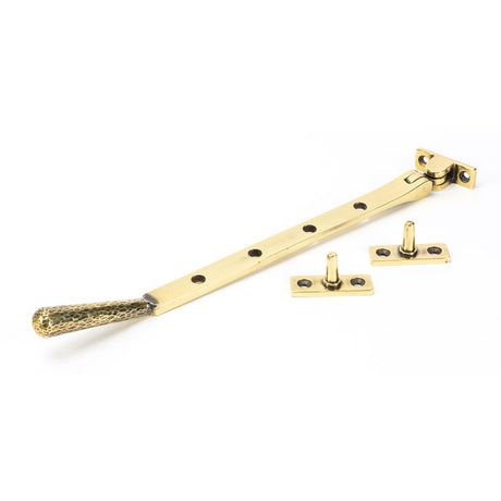 From The Anvil - Aged Brass 10" Hammered Newbury Stay | Sku. 46145 | Trade Door Handles.
