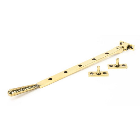 From The Anvil - Aged Brass 12" Hammered Newbury Stay | Sku. 46146 | Trade Door Handles.