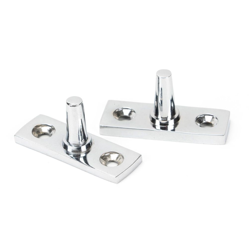 From The Anvil - Polished Chrome 8" Hammered Newbury Stay | Sku. 46147 | Trade Door Handles.