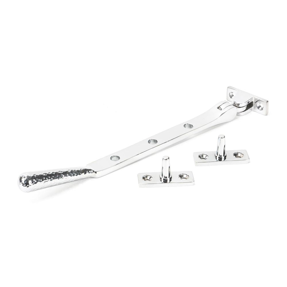 From The Anvil - Polished Chrome 8" Hammered Newbury Stay | Sku. 46147 | Trade Door Handles.