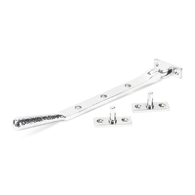 From The Anvil - Polished Chrome 8" Hammered Newbury Stay | Sku. 46147 | Trade Door Handles.