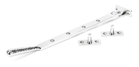 From The Anvil - Polished Chrome 10" Hammered Newbury Stay | Sku. 46148 | Trade Door Handles.