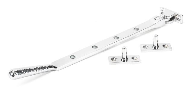 From The Anvil - Polished Chrome 10" Hammered Newbury Stay | Sku. 46148 | Trade Door Handles.