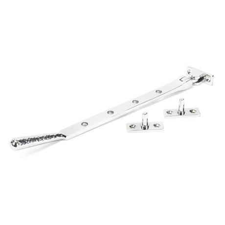 From The Anvil - Polished Chrome 10" Hammered Newbury Stay | Sku. 46148 | Trade Door Handles.