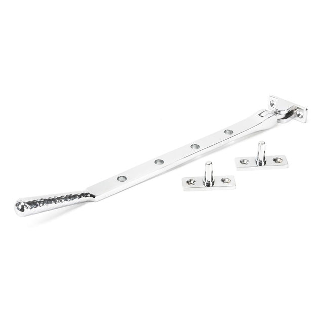 From The Anvil - Polished Chrome 10" Hammered Newbury Stay | Sku. 46148 | Trade Door Handles.