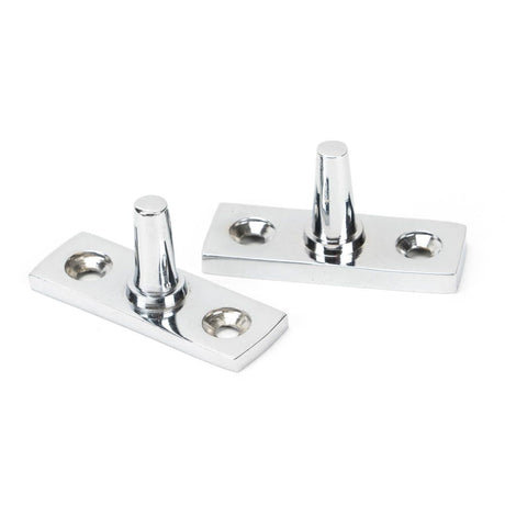 From The Anvil - Polished Chrome 12" Hammered Newbury Stay | Sku. 46149 | Trade Door Handles.
