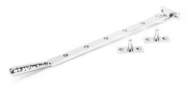 From The Anvil - Polished Chrome 12" Hammered Newbury Stay | Sku. 46149 | Trade Door Handles.