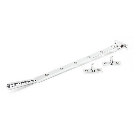 From The Anvil - Polished Chrome 12" Hammered Newbury Stay | Sku. 46149 | Trade Door Handles.