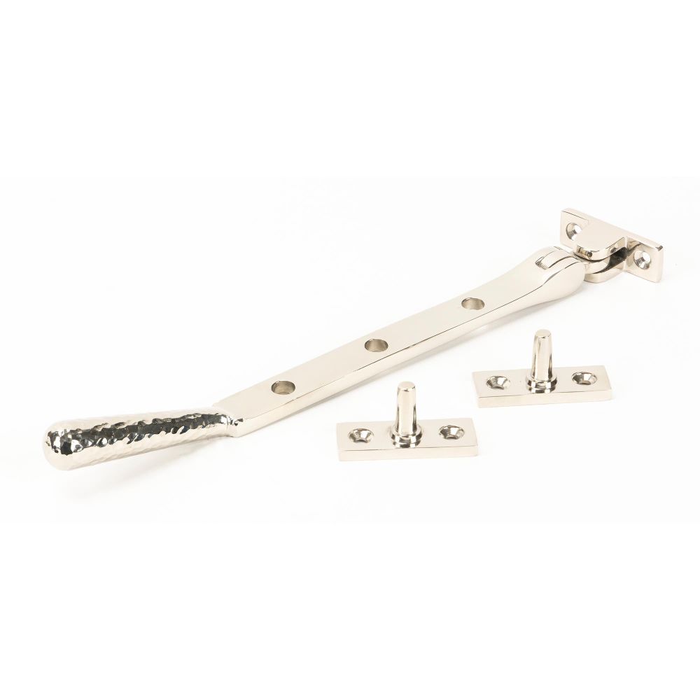 From The Anvil - Polished Nickel 8" Hammered Newbury Stay | Sku. 46150 | Trade Door Handles.
