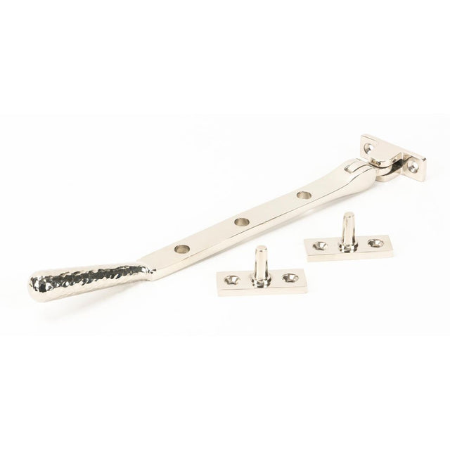 From The Anvil - Polished Nickel 8" Hammered Newbury Stay | Sku. 46150 | Trade Door Handles.