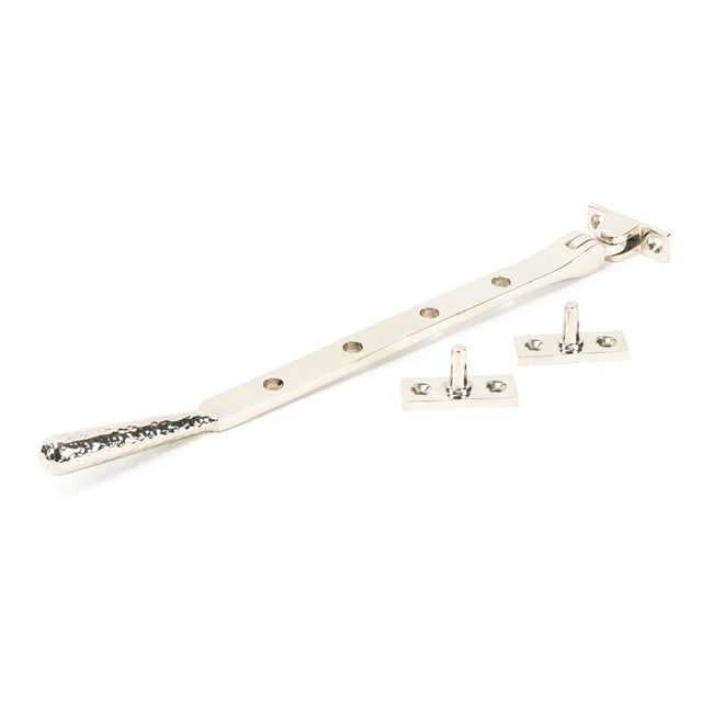 From The Anvil - Polished Nickel 10" Hammered Newbury Stay | Sku. 46151 | Trade Door Handles.
