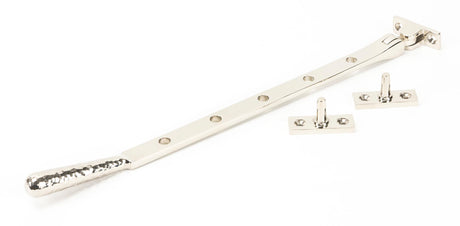From The Anvil - Polished Nickel 12" Hammered Newbury Stay | Sku. 46152 | Trade Door Handles.