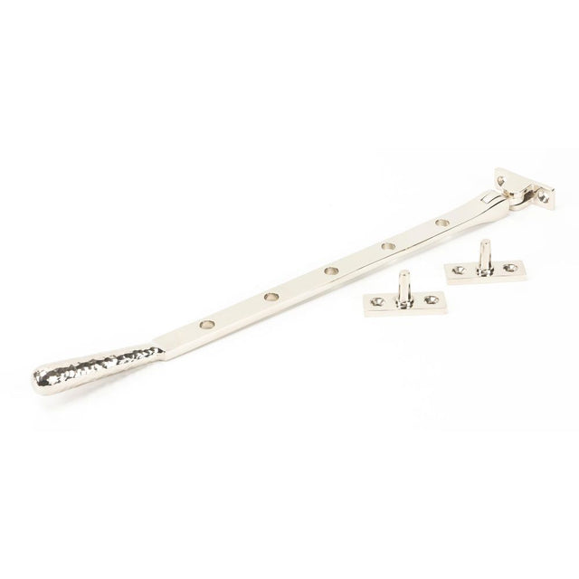 From The Anvil - Polished Nickel 12" Hammered Newbury Stay | Sku. 46152 | Trade Door Handles.