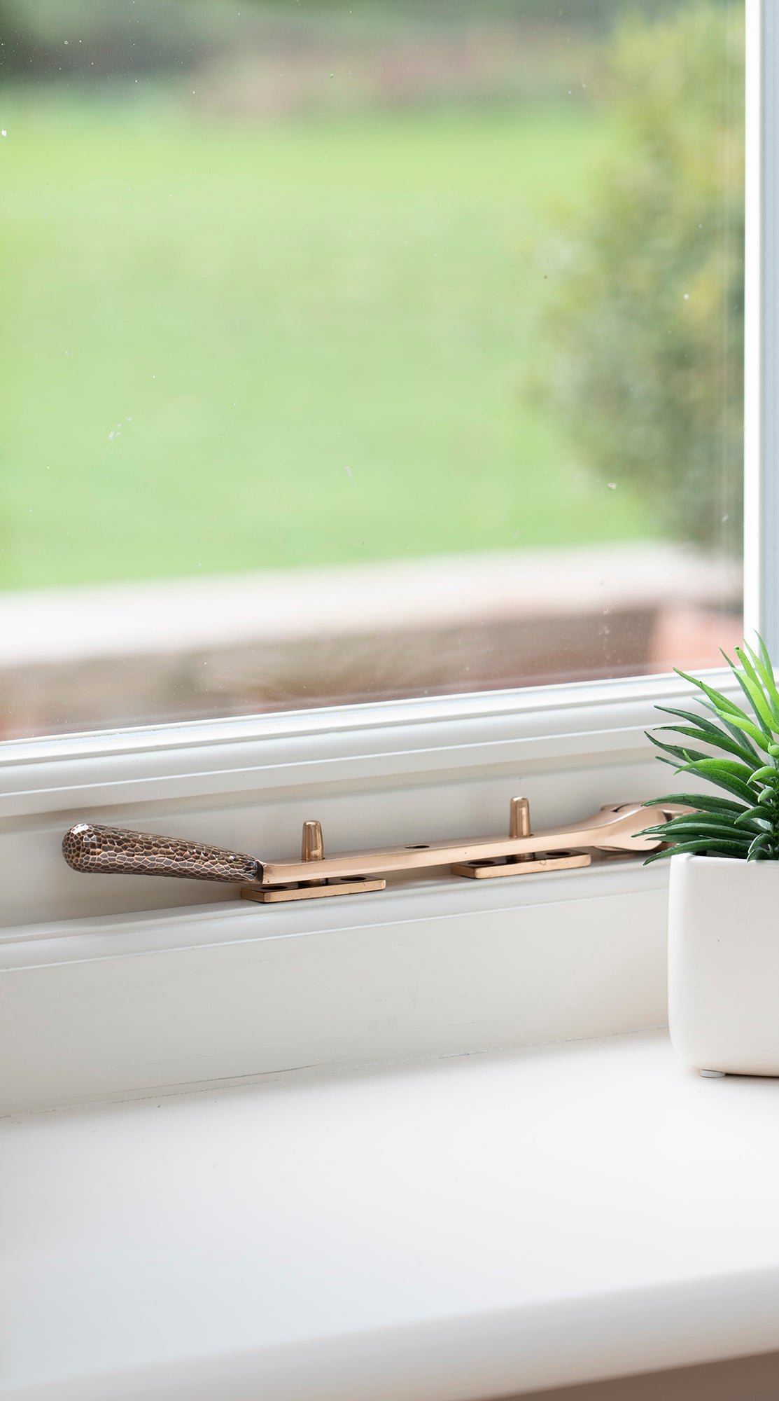 From The Anvil - Polished Bronze 8" Hammered Newbury Stay | Sku. 46156 | Trade Door Handles.