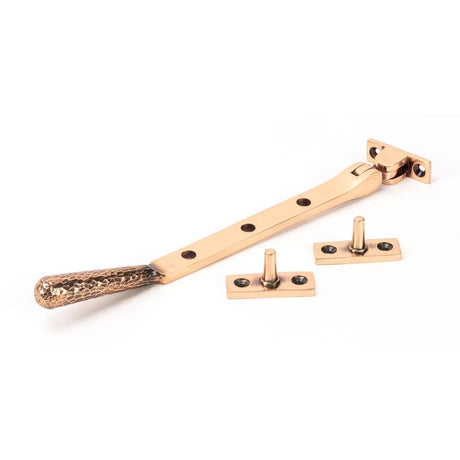 From The Anvil - Polished Bronze 8" Hammered Newbury Stay | Sku. 46156 | Trade Door Handles.