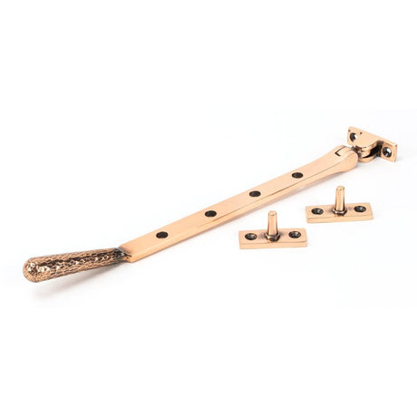 From The Anvil - Polished Bronze 10" Hammered Newbury Stay | Sku. 46157 | Trade Door Handles.