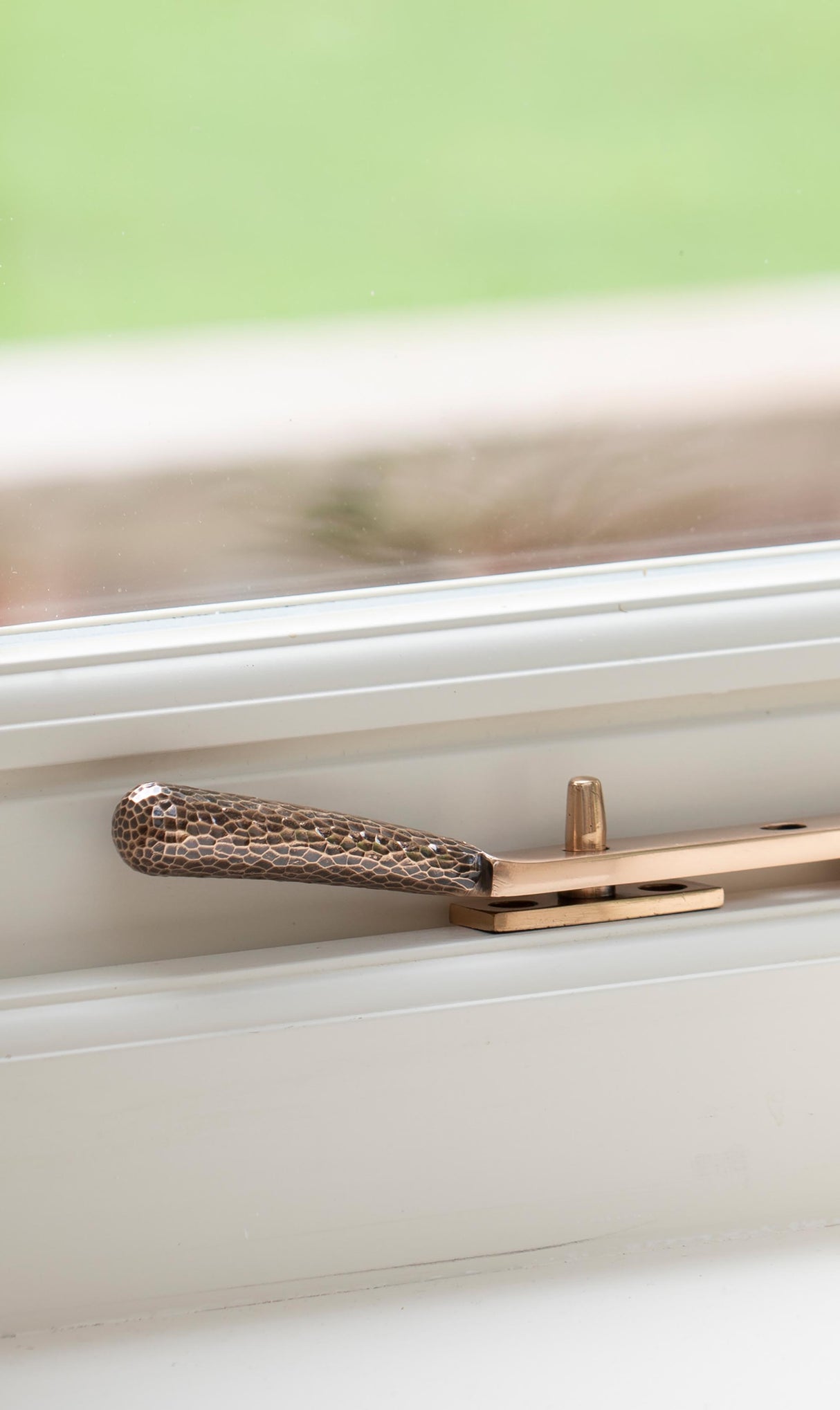 From The Anvil - Polished Bronze 12" Hammered Newbury Stay | Sku. 46158 | Trade Door Handles.