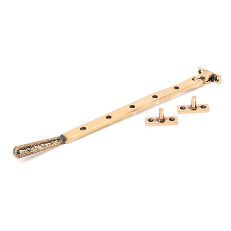 From The Anvil - Polished Bronze 12" Hammered Newbury Stay | Sku. 46158 | Trade Door Handles.