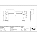 From The Anvil - Aged Brass Hammered Newbury Lever Lock Set | Sku. 46209 | Trade Door Handles.