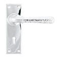 From The Anvil - Polished Chrome Hammered Newbury Lever Lock Set | Sku. 46213 | Trade Door Handles.