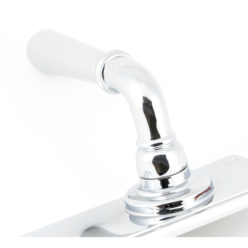 From The Anvil - Polished Chrome Hammered Newbury Lever Latch Set | Sku. 46214 | Trade Door Handles.