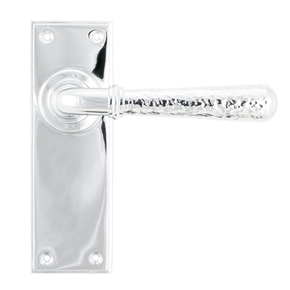 From The Anvil - Polished Chrome Hammered Newbury Lever Latch Set | Sku. 46214 | Trade Door Handles.