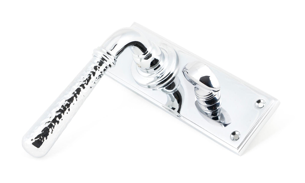 From The Anvil - Polished Chrome Hammered Newbury Lever Bathroom Set | Sku. 46215 | Trade Door Handles.