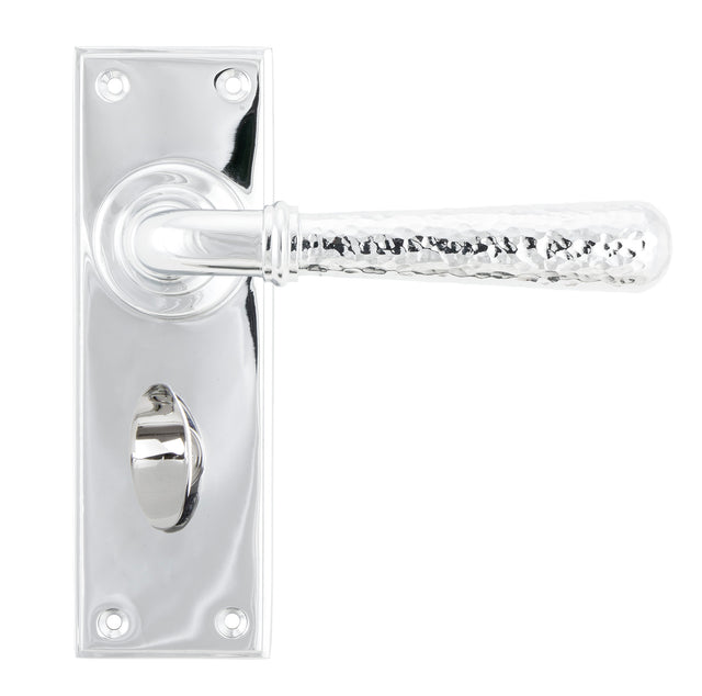 From The Anvil - Polished Chrome Hammered Newbury Lever Bathroom Set | Sku. 46215 | Trade Door Handles.