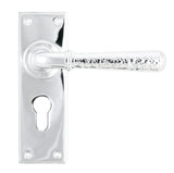 From The Anvil - Polished Chrome Hammered Newbury Lever Euro Lock Set | Sku. 46216 | Trade Door Handles.