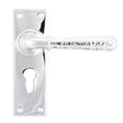 From The Anvil - Polished Chrome Hammered Newbury Lever Euro Lock Set | Sku. 46216 | Trade Door Handles.
