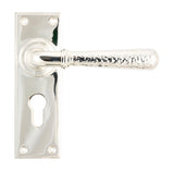 From The Anvil - Polished Nickel Hammered Newbury Lever Euro Lock Set | Sku. 46220 | Trade Door Handles.