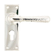 From The Anvil - Polished Nickel Hammered Newbury Lever Euro Lock Set | Sku. 46220 | Trade Door Handles.