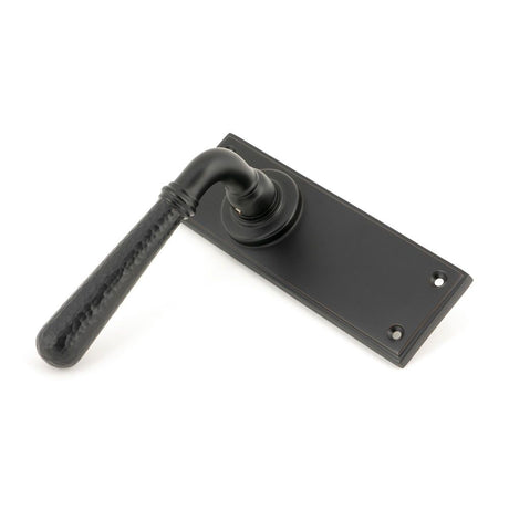 From The Anvil - Aged Bronze Hammered Newbury Lever Latch Set | Sku. 46222 | Trade Door Handles.