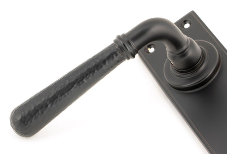 From The Anvil - Aged Bronze Hammered Newbury Lever Latch Set | Sku. 46222 | Trade Door Handles.