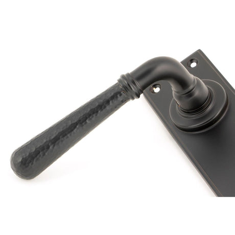 From The Anvil - Aged Bronze Hammered Newbury Lever Latch Set | Sku. 46222 | Trade Door Handles.