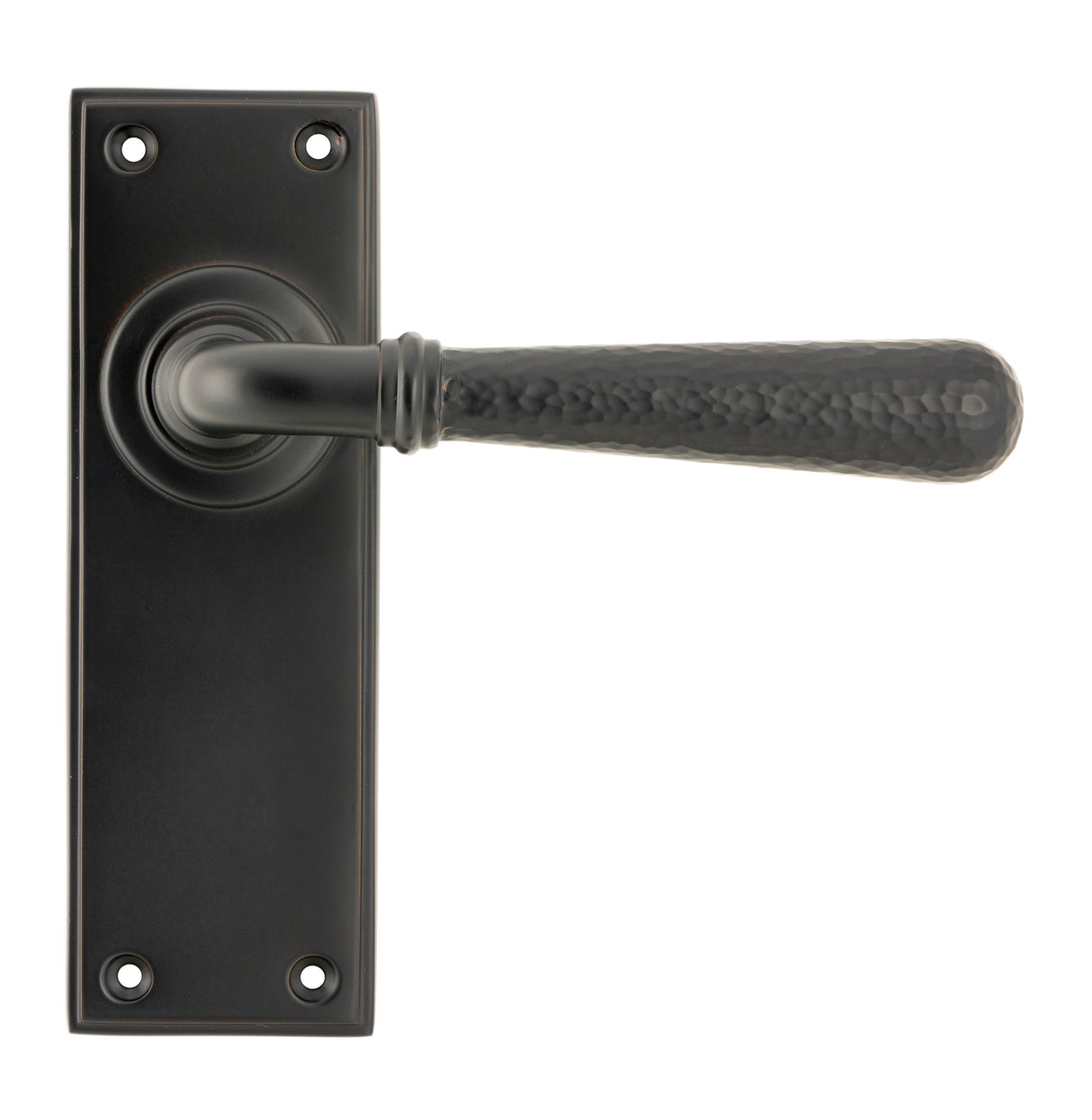 From The Anvil - Aged Bronze Hammered Newbury Lever Latch Set | Sku. 46222 | Trade Door Handles.