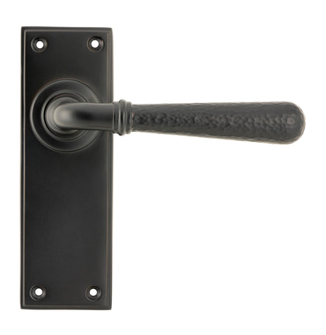 From The Anvil - Aged Bronze Hammered Newbury Lever Latch Set | Sku. 46222 | Trade Door Handles.