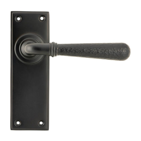 From The Anvil - Aged Bronze Hammered Newbury Lever Latch Set | Sku. 46222 | Trade Door Handles.