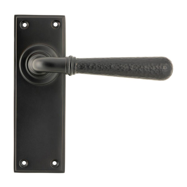 From The Anvil - Aged Bronze Hammered Newbury Lever Latch Set | Sku. 46222 | Trade Door Handles.
