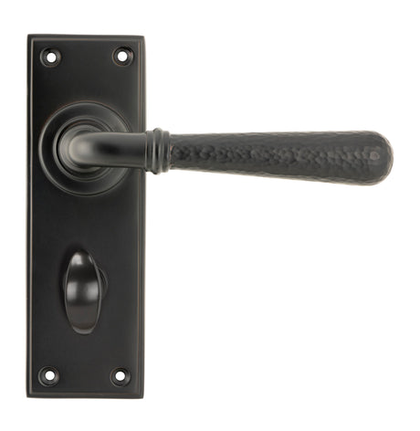 From The Anvil - Aged Bronze Hammered Newbury Lever Bathroom Set | Sku. 46223 | Trade Door Handles.