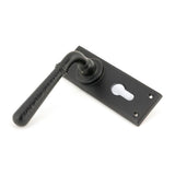 From The Anvil - Aged Bronze Hammered Newbury Lever Euro Lock Set | Sku. 46224 | Trade Door Handles.