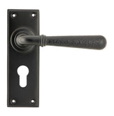 From The Anvil - Aged Bronze Hammered Newbury Lever Euro Lock Set | Sku. 46224 | Trade Door Handles.